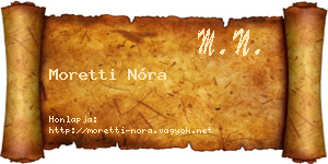 Moretti Nóra névjegykártya