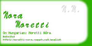 nora moretti business card